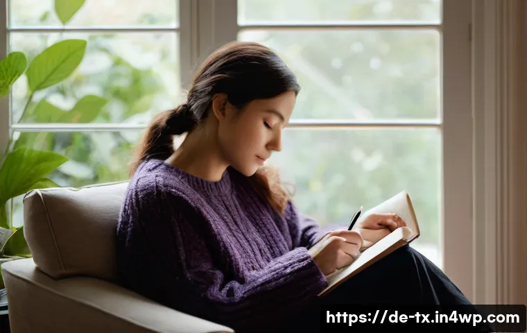 자신의 내면을 이해하는 심리학적 접근 - **Prompt Title: Serene Self-Reflection and Journaling**
"A peaceful scene of a young adult woman...