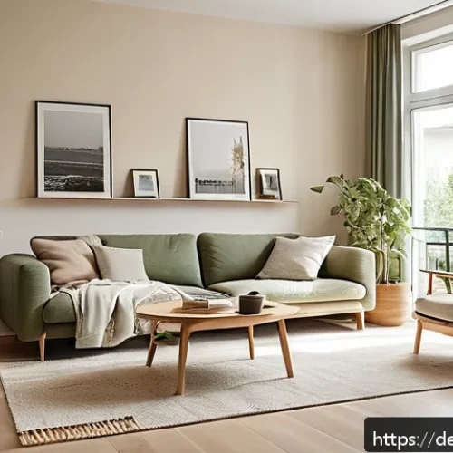 Home 15 내면의 지혜와 환경의 상관관계 - A serene, sunlit modern living room in a typical German apartment, featuring large open windows floo...
